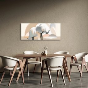 Obraz - Slon v pastelových farbách (120x50 cm)