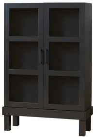 Čierna vitrína z borovicového dreva 107x160 cm Bonk – Basiclabel