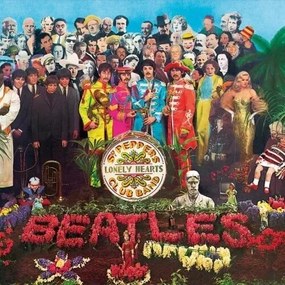 Plechová ceduľa The Beatles - Sgt Pepper, (30 x 30 cm)