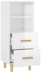 vidaXL Komoda lesklá biela 34,5x34x90 cm spracované drevo-