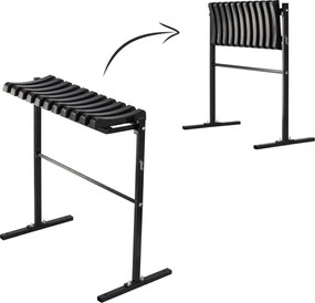 Garden Line SKLADACIA LAVICA, DĹŽKA 68 CM, S OPOROU PRE NOHY – ČIERNA *8282