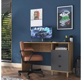 PC stolík Sikine 3 (orech + antracit) . Vlastná spoľahlivá doprava až k Vám domov. 1094989
