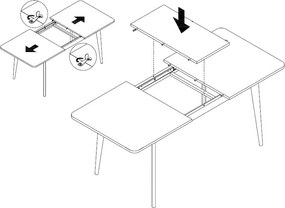 Rozkladací jedálenský stôl Nordi 140x80 cm, dub artisan