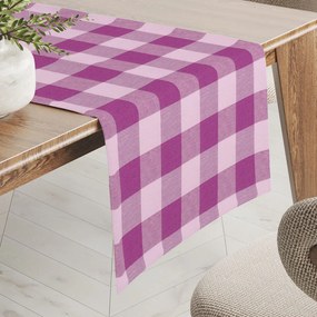Biante Bavlnený behúň na stôl Olivia OL-021 Fialová kocka veľká 45x180 cm
