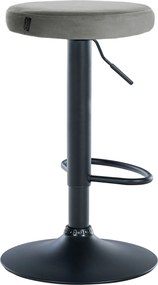 Barová stolička Ponte - zamat, čierny rám - Sivá