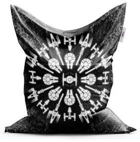 Sablio Sedací vak Star Wars Vesmírne lode na šedom abstrakte - 200x140 cm