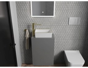 Mexen Nadia, umývadlo na dosku 365x235x120 mm, biela-zlatý okraj, 21613605