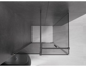 Mexen Velar, sprchový kút s posuvnými dverami 90 x 80 cm, 8mm šedé sklo, grafit brúsený, 871-090-080-41-66