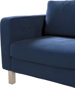 Poťah na kreslo Karlstad farba produktu tmavomodrá látka lesklá, zamatová