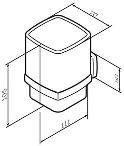 Sklenený pohár na zubné kefky AM.PM Gem AGA34322 nástenný, čierny