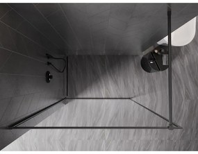 Mexen, Mexen Kioto-XF sprchová stena s rámom 110 x 202 cm, priehľadná 10 mm, pištoľovo sivá kartáčovaná - 800-110-104-66-00-X