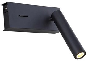 Zambelis H75 - LED Nástenné svietidlo LED/3W/230V USB čierna
