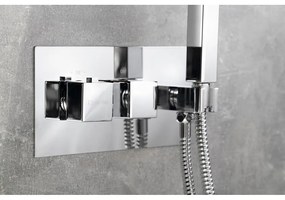 Podomietková sprchová batéria v lesklej striebornej farbe (2 výstupy) Latus – Sapho