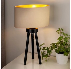 Duolla - Stolná lampa OVAL VEGAN 1xE27/15W/230V pr. 30 cm krémová