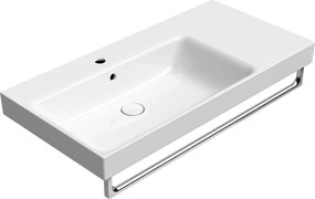 GSI GSI, NUBES keramické umývadlo 100x50cm, s odkladacou plochou vpravo, biela ExtraGlaze, 9627111