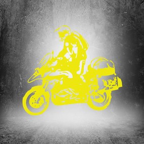 Veselá Stena Samolepka Motorka BMW GS Enduro Farba: žlutá, Veľkosť: 40 x 36 cm