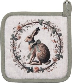 Bavlnená chňapka podložka so zajacom Natural Linen Easter - 20*20 cm