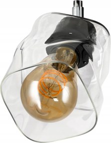 BERGE LED luster stropné svietidlo 3xE27, skladací sklenený štvorec, priehľadné