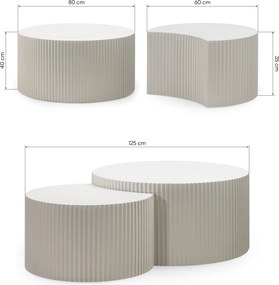 Sada dvoch konferenčných stolíkov Belmonte šedo-béžová