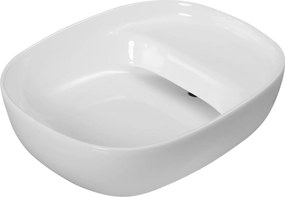 Invena Elara, umývadlo na dosku 460x370x135 mm, biela lesklá, INV-CE-03-P46-Y