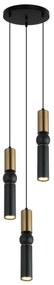 ITALUX PND-14290-3-BRO-BK - Luster na lanku ISIDORA 3xGU10/25W/230V čierna/bronz