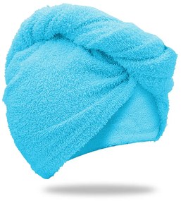 Rýchloschnúci froté turban na vlasy tyrkysový, 100% bavlna
