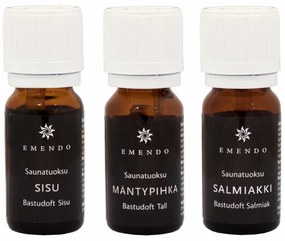 Set vôní do sauny Emendo 3x10ml / Salmiak, Borovica, Sisu