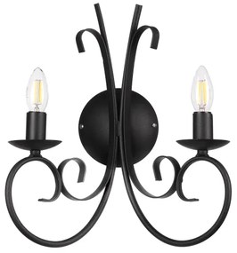 ONLI - Nástenné svietidlo POMPEI 2xE14/6W/230V čierna