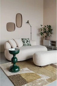 Krémovobiela polstrovaná lavica z textílie buklé Noxx – White Label