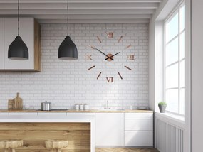 Nástěnné samolepící hodiny Numero 75 cm měděné