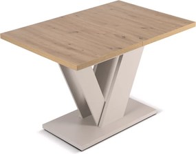 Rozkladací stôl CLARK 120-160 cm, dub Artisan/kašmír