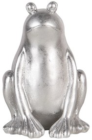 Strieborná dekoratívne soška žaby - 13 * 13 * 20 cm