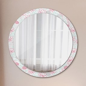 Okrúhle ozdobné zrkadlo Kvety fi 100 cm