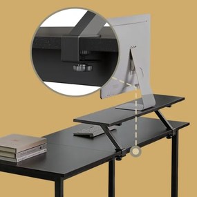 Rohový písací stôl SOLEA čierna