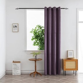 Zatemňovací záves DUNES VELVET 140x250 cm, fialový Zavesenie: Kovové krúžky