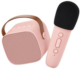 Bluetooth Karaoke súprava mikrofón a reproduktor Ružový
