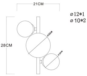 Globo 56135-3W - LED Prisadený luster RIHA 3xG9/3,5W/230V mosadz