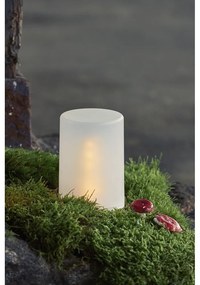 Biela LED vonkajšia svetelná dekorácia Star Trading Candle Flame, výška 14,5 cm