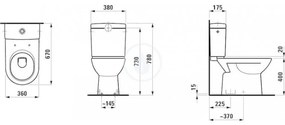 LAUFEN Pro WC kombi misa, 670x360 mm, s LCC, biela H8249574000001