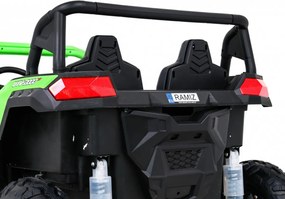 Ramiz Silná pretekárska štvorkolka pre 2 deti Zelená + Bezkartáčový motor + Nafukovacie kolesá + LED zvuk