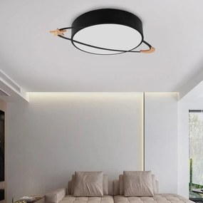 Toolight - Stropná lampa Moon Black E27 60W APP866-C, čierna, OSW-08961