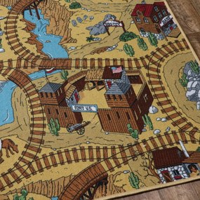 AladinWorld Expres, Detský kusový koberec Western štvorec, 200x200, viacfarebná, detská izba