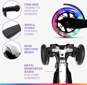 Fun pro ONE Deluxe detská kolobežka 3-6 rokov LED kolieska skladacia do 50 kg nastaviteľná výška