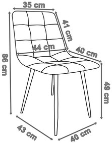 Jedálenská stolička DENVER zamatová, zlatá / béžová