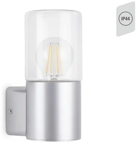 Briloner 320504TF - Vonkajšie nástenné svietidlo 1xE27/12W/230V IP44 strieborná