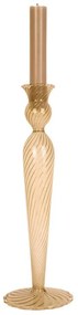 Svetlohnedý sklenený svietnik PT LIVING Swirl, výška 26,5 cm