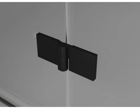 Mexen Mist H T, sprchový kút s výklopnými dverami ľavý 100 x 110 cm, číre sklo, čierny profil, 8A5T-100-110-70-00-L