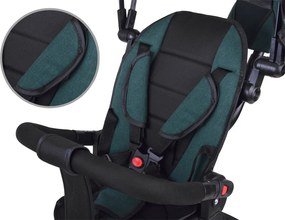 Detská trojkolka Tiny Bike 3 v 1 so strieškou, otočná SP0650 zelená