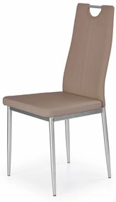 Jedálenská stolička JAFFE – oceľ, ekokoža, viac farieb Cappuccino