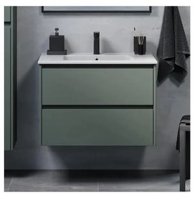 Kúpeľňová skrinka s umývadlom MOLDE 80 cm zelená